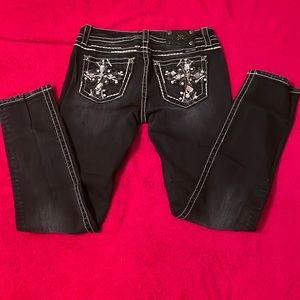 Miss me jeans size 28 easy Skinnies stonewash black